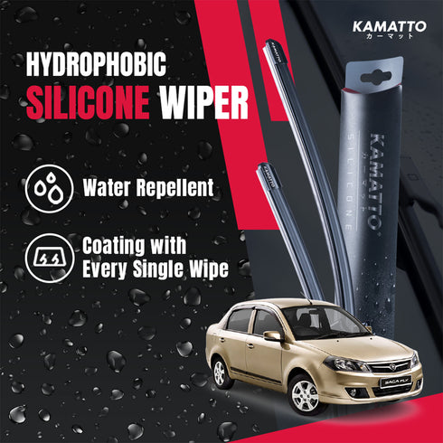 Kamatto Wiper Proton Saga FLX/SV (2011-2016) Hydrophobic Silicone Water Repelling Coating
